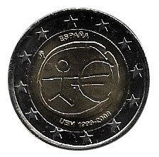 Moneda 2 euros de España 2009 Tema común EMU ESTRELLA GRANDE