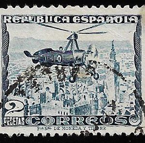 Sello Primer Centenario 0689 (o). Autogiro La Cierva