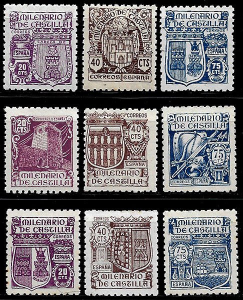 Sello Primer Centenario 0974/82 (**). Milenario de Castilla