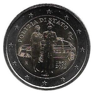 Moneda 2 euros de Italia 2022 Policía Nacional
