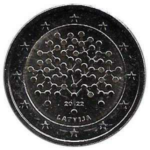 Moneda 2 euros de Letonia 2022 Educación Financiera
