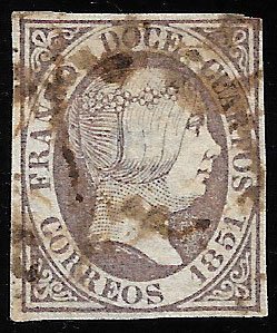 Sello Primer Centenario  0007 (o). Isabel II