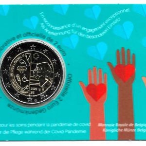 Moneda 2 euros de Bélgica 2022 Sanitarios en Covid
