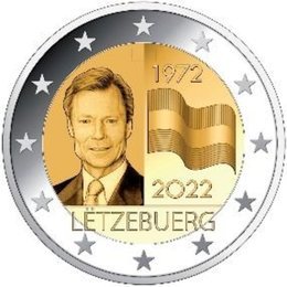 Moneda 2 euros de Luxemburgo 2022 Bandera