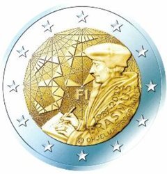 Moneda 2 euros de Finlandia 2022 Tema común Programa Erasmus