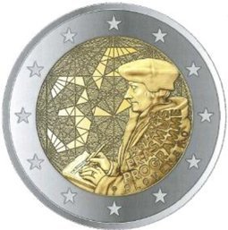 Moneda 2 euros de Eslovenia 2022 Tema común Programa Erasmus