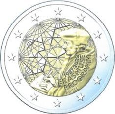 Moneda 2 euros de Estonia 2022 Tema común Programa Erasmus