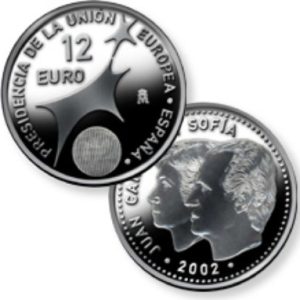 Año 2002. Moneda 12€ – Presidencia Española UE