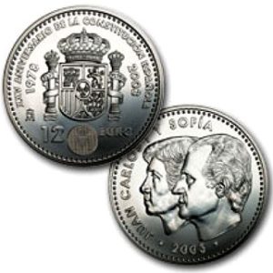 Año 2003. Moneda 12€ – XXV Aniv. Constitucion