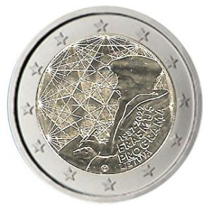 Moneda 2 euros de Lituania 2022 Tema común Programa Erasmus