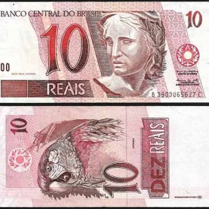 Billete Brasil 000010 Reais 1997 MBC+. F39 Series B-C