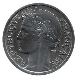 Moneda 001 Franco Francia 1950 MBC. Aluminio