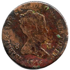Moneda 1846. 08 Maravedis Isabel II 1846 (Segovia). BC