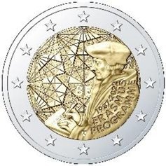 Moneda 2 euros de Bélgica 2022 Tema común Programa Erasmus