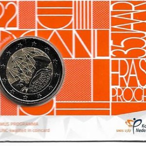 Moneda 2 euros de Holanda 2022 Tema común Programa Erasmus «COINCARD»