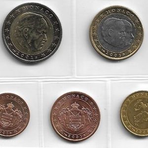 Serie monedas euro. Monaco 2001