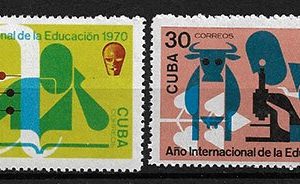 Serie sellos Cuba republica 1448-9 (**)