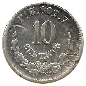 Moneda México 0,10 centavos 1881 San Luis Potosi. BC