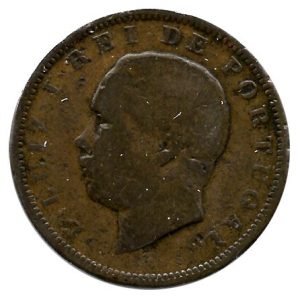 Moneda Portugal  020 reis 1883 Luis I . BC