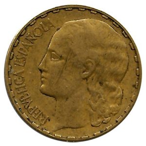 Moneda República 01 peseta 1937. MBC