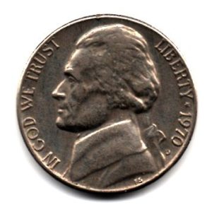 Moneda de EE.UU. 0005 centavos 1977. MBC