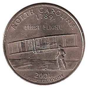 Moneda de EE.UU. 01/4 dolar 2001 North Carolina P. MBC