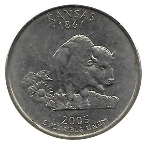 Moneda de EE.UU. 01/4 dolar 2005 Kansas P. MBC