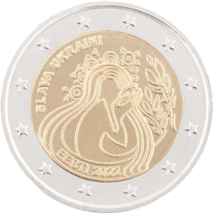 Moneda 2 euros de Estonia 2022 Ucrania y Libertad