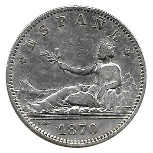 Moneda Gobierno Provisional 01 peseta 1870*–.– (DEM).MBC