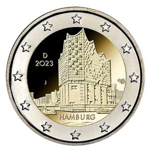 Moneda 2 euros Alemania 2023 Bunderländer Hamburg 1 ceca