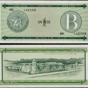 Billete Cuba 001 Peso (Certificado Divisa) 1985 B S/C