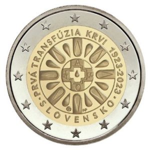 Moneda 2 euros de Eslovaquia 2023 Transfusión de Sangre