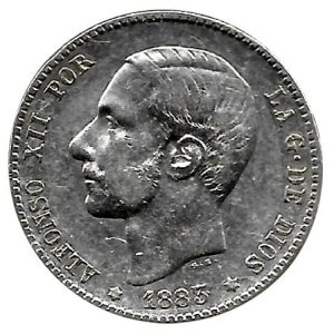 Moneda Alfonso XII 01 Peseta 1883 *–.–.MBC