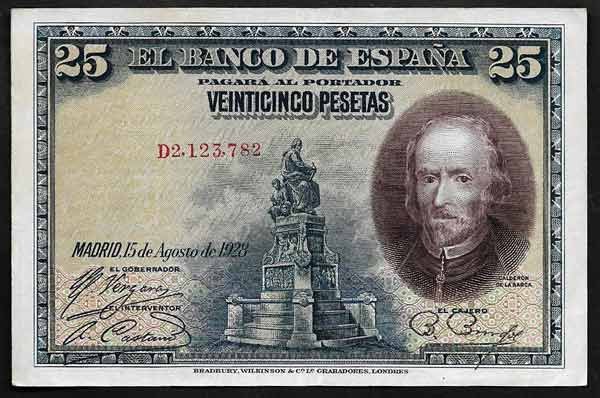 Billete Banco de España - Madrid 0025 pesetas 1928 S/C