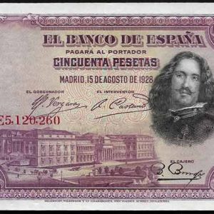 Billete Banco de España – Madrid 0050 pesetas 1928 EBC
