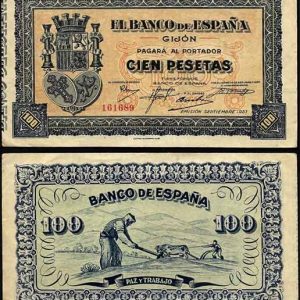 Billete Banco de España – Gijón 100 pesetas 1937 MBC+