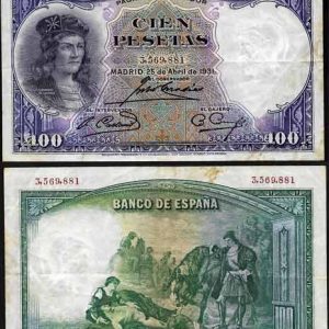 Billete Banco de España – Madrid 0100 pesetas 1931 MBC