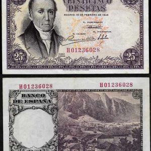 Billete Estado Español 0025 pesetas Madrid 1946 EBC