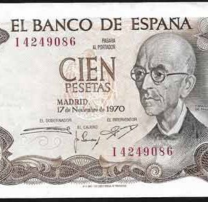 Billete Estado Español 0100 pesetas Madrid 1970 MBC