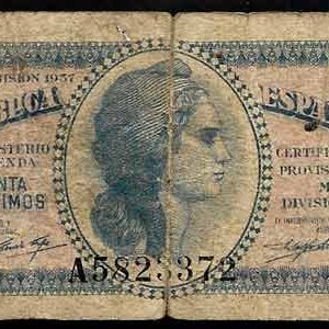 Billete Ministerio de Hacienda (Madrid) 0,50 céntimos 1937 RC