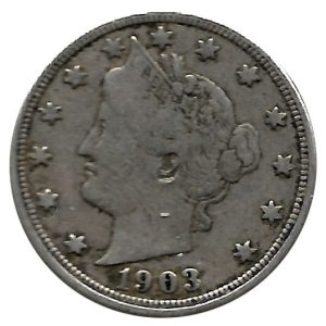 Moneda de EE.UU. 0005 centavos 1903 MBC