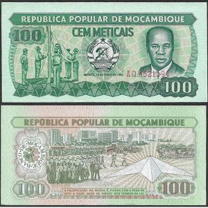 Billete Mozambique 100 Meticais S/C. 1983