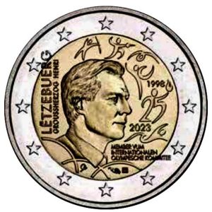 Moneda 2 euros de Luxemburgo 2023 Comité Olímpico Internacional COI