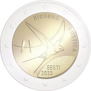 Moneda 2 euros de Estonia 2023 Golondrina