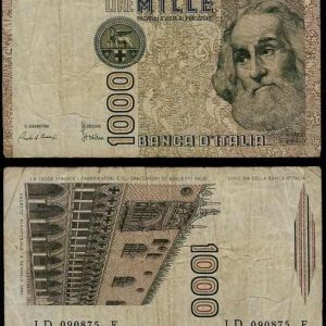 Billete Italia 01000 Liras 1982 MBC