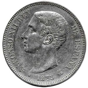 Moneda Alfonso XII 05 Pesetas 1875*18.75 (DEM). EBC-
