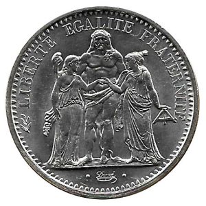 Moneda 010 Francos Francia 1967 EBC Plata