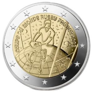 Moneda 2 euros de Francia 2023 Mundial de Rugby