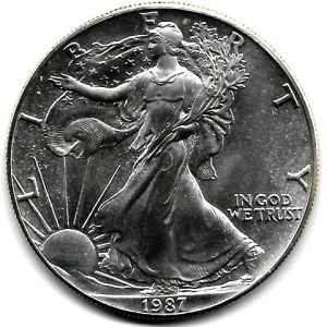 Moneda EE.UU. 1 dolar 1987 S/C American Eagle 1 Oz. Ag.