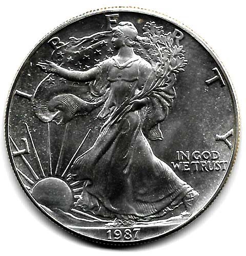 Moneda EE.UU. 1 dolar 1987 S/C American Eagle 1 Oz. Ag.